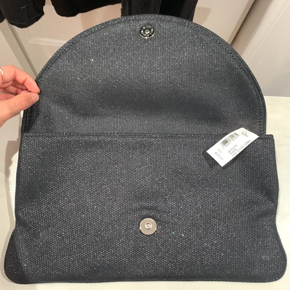 NWT Lauren Merkin‎ Black Ava Sparkle Clutch